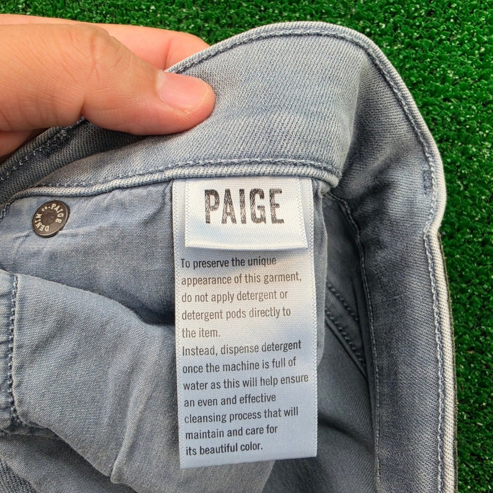 PAIGE Lennox Slim Fit Jeans Mens 31x32 Vintage Flint Blue Grey Stretch Denim - Picture 9 of 13